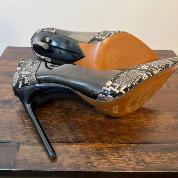 Zara Animal Print and Sheer Pointed Toe Heel Size 10.5 - Picture 8 of 10